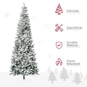 Albero di Natale Artificiale Verde Pieghevole 210cm con Aghi Innevati e Materiale PE/PVC per Decorazioni Interne - Product Image 4