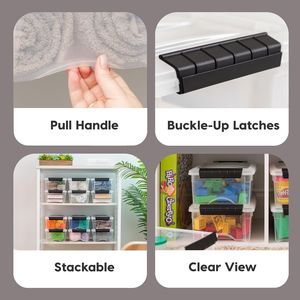 Set di 10 Contenitori Impilabili in Plastica da 6 Qt con Coperchi, Senza BPA e Prodotti negli USA, Soluzione Organizzativa Trasparente con Chiusure Resistenti - Product Image 3