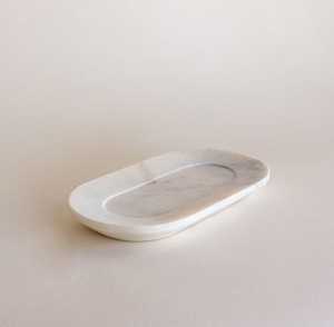 Marble Vanity Organizer Tray Rounded Edge <b>Decorative</b> Stone Tray Bathroom Counter Storage Tray Luxury Home Decor Accessories best - Product Image 1