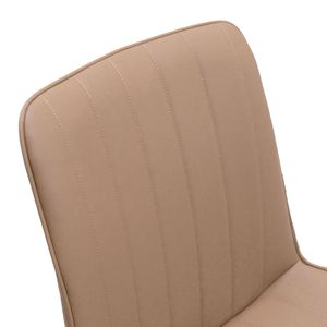 Set di 2 Sedie da Pranzo in Pelle PU Kaki con Motivo a Onde, Senza Braccioli, con Gambe in Metallo per Cucina, Ristorante, Soggiorno - Product Image 4