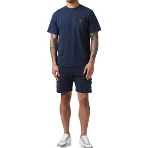 Conjunto Deportivo de Verano para Hombre, Camiseta de Manga Corta y Pantalones Cortos con Logotipo Personalizado, Dos Piezas, Transpirable, de Algodón - Product Image 1