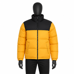 Veste d'hiver matelassée pour homme avec logo personnalisé, épaisse et chaude, deux tons, imperméable, coupe-vent, streetwear, veste rembourrée matelassée pour homme - Product Image 1