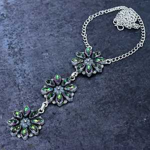 NIKHIL GEMS Élégant Pendentif Bohème Vintage Plaqué Or Mandala Multi-Pendentifs avec Accents de Zircon Multicolore et Breloque en Argent 925 et Pierres Précieuses - Product Image 6