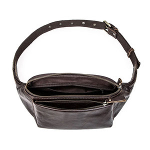 Sac banane unisexe élégant en cuir de vachette avec fermeture éclair, sacs de taille personnalisés pour hommes en cuir véritable de haute qualité - Product Image 2