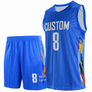 Ensemble de maillots de basket-ball fabriqués en usine, nouveau design, impression par transfert thermique, respirant, anti-humidité, séchage rapide, sport - Product Image 1