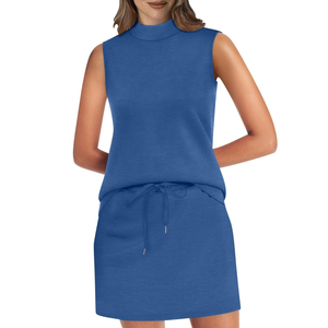 Conjunto de camiseta sin mangas y pantalones cortos de cuello alto para mujer Cool Fit Pickleball Vibe, conjunto a juego de camiseta sin mangas y pantalones cortos de cuello alto para mujer - Product Image 5