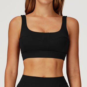 <b>Square</b> <b>Neck</b> Shock Absorption Sports Bra for Women Nude-feeling Soft Yoga Bra Breathable Quick-drying Gym <b>tank</b> <b>Top</b> - Product Image 2