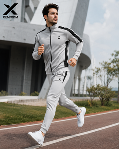 Survêtements de course pour hommes X Sports City, coupe-vent, imprimés, bandes réfléchissantes, fermeture éclair intégrale, col montant, style sportif, séchage rapide - Product Image 3