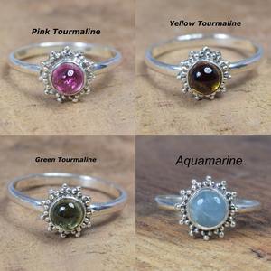 Nuevo Anillo de Plata de Ley con Piedra de Pera, Larimar, Ónix, Ojo de Tigre, Cornalina, Prehnita, con Engaste de Bisel para Mujer - Product Image 2