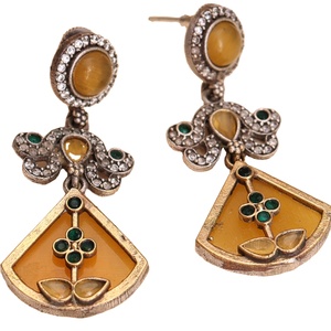 Pendientes Colgantes de Latón Oxidado con Acabado Dorado Antiguo, Estilo Bohemio Étnico, Joyería para Mujer, Regalo de Aniversario - Product Image 1