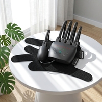 Gant Exosquelette Électrique de Rééducation des Doigts, Dispositif Bionique de Massage pour Exercices Post-AVC et Hémiplégie, Rechargeable