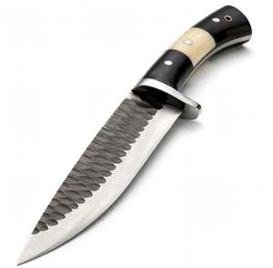 Scale-textured black finish high carbon steel prep <b>tool</b> with polished hollow-ground cutting edge and drop-point <b>profile</b> - Product Image 4