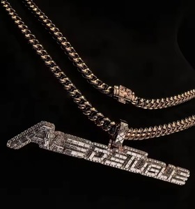 Hip Hop Jewelry Men's Iced Out Custom Letter <b>Pendant</b> 925 Sterling <b>Silver</b> VVS Moissanite Diamond Number Name <b>Initial</b> Logo <b>Pendant</b> - Product Image 1
