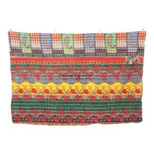 One-Of-A-Kind Textiles Are Made Of Layers Of Recycled Sari Fabric Joined Together By Hand Stitching Vintage Textiles <b>Throw</b> Sofa - Product Image 2