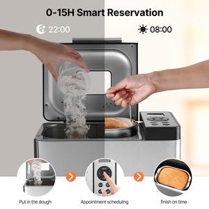 19-in-1 Automatic Bread <b>Maker</b> 2LB <b>Dough</b> <b>Machine</b> with Nonstick Ceramic Pan Gluten-Free & Whole Wheat Bread M Setting - Product Image 5