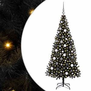 Árbol de Navidad de PVC Negro de 70.9 Pulgadas con 300 Luces LED Decorativas - Product Image 2