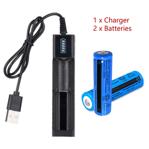 <span class=keywords><strong>2</strong></span> baterías cilíndricas recargables de iones de litio de 3000mAh 18650, 1 juego de cargador USB para linternas, faros delanteros USPS.TK/TMEU - Product Image 5