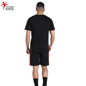 Conjuntos Casuales de Verano para Hombre - Camiseta y Pantalones Cortos Transpirables de Algodón Tejido con Estampado Frontal y Técnica de Bordado - Product Image 1