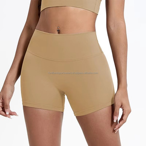 High Waist Seamless Plaid Yoga Shorts for Women Elastic Waist Breathable High Quality Workout Pants <b>Blue</b> Spandex/Nylon <b>Material</b> - Product Image 4