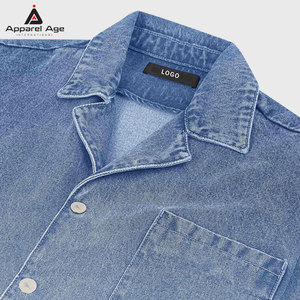 เสื้อเชิ้ตยีนส์โอเวอร์ไซส์สไตล์ลำลองสำหรับผู้ชาย ผ้าฝ้าย ติดกระดุม สไตล์ตะวันตก สำหรับผู้ใหญ่ ไซส์โอเวอร์ไซส์ - Product Image 5