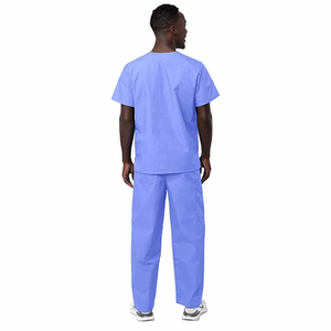 Uniforme Médico para Hombre, Camisa de Manga Corta Azul Cielo, Uniformes de Hospital de Alta Calidad, Conjunto de Uniformes Médicos de Lona para Hospitales y Clínicas - Product Image 2