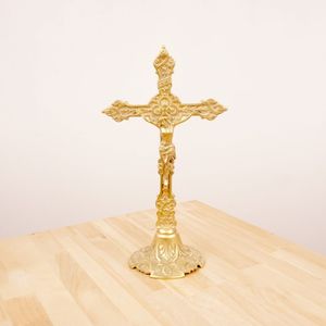 Croix en laiton artisanale traditionnelle pour la décoration des salles de prière chrétiennes, des temples et des centres de méditation religieuse - Product Image 4