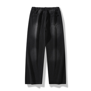 2026 Trendy Custom Best Sized Spring Autumn <b>Men</b> Straight Jeans Button Waist Wide Leg Loose Casual Denim Pants - Product Image 2