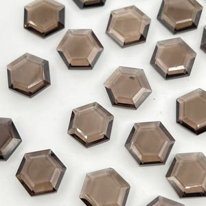 Cuarzo Ahumado Natural de Alta Calidad AAA+ con Corte Hexagonal Facetado en Forma de Rosa, Cuarzo Ahumado Marrón Natural en Forma de Hexágono, Cuarzo Ahumado de Lujo - Product Image 5