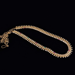 Antique Gold Plated Stainless Steel Hip Chain with Pearl Accents for Party and Wedding - Product Image 2