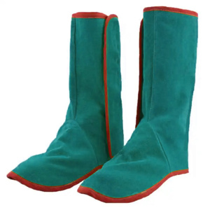 Leather Industrial Safety Foot Protection for Sparks Resistant Workplace Welder Aluminized Para Aramid Spats Welder Gaiters - Product Image 3