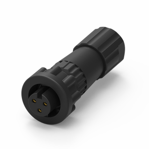 Connecteur industriel de type assemblage femelle, étanche IP67, avec boîtier en nylon et contact en laiton 3 broches - Product Image 1