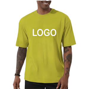 T-shirt en coton épais pour homme, coupe ample, logo personnalisé, manches courtes, streetwear, vêtements décontractés tendance - Product Image 4