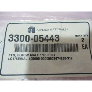 2 AMAT 3300-05443 FTG, ข้อต่อโค้งตัวผู้ 1/8" โพลี 417021 - อุปกรณ์และอะไหล่เซมิคอนดักเตอร์ระดับโลกที่เชื่อถือได้ - Product Image 3
