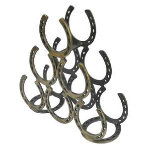 Exhibidores de Barra para Mostrador, Estante para Vino Metálico Estilo Herradura, Soporte Decorativo para 3 Botellas de Champán, Fácil de Transportar - Product Image 5