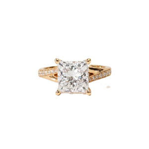 Magnifique bague demi-éternité en or massif 10K 14K 18K certifiée IGI, couleur DEF, clarté VS VVS, avec diamants de laboratoire taille princesse et taille rond de 2 carats - Product Image 3