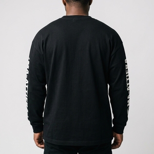 Men's T Shirt <b>Black</b> <b>Long</b> <b>Sleeve</b> Graphic Print Crew Neck Oversized Fit Casual Streetwear <b>Tshirt</b> Clothes Shirt - Product Image 2