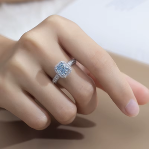 Women's Cushion Cut Luxury Engagement Ring 18K White Gold Pave Setting Classic Style Fine Jewelry - Product Image 4