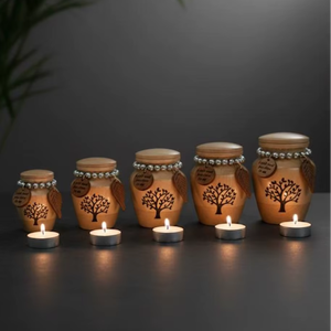 Urna funeraria artesanal, urna conmemorativa personalizada de madera con tapa, urna para cenizas con cierre seguro, urna de cremación moderna de madera - Product Image 6