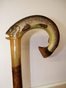 Luxury Vintage Polished Buffalo Horn Eco-Friendly Durable Left-Handed Walking Stick for <b>Old</b> Age Handicapped Camping - Product Image 1