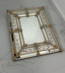 Large Murano glass wall <b>mirror</b> attributed to Barovier & Toso - Product Image 1