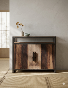 Albini Scandinavian Modern Solid Wood Nightstand Metal Frame Eco-Friendly Durable Multifunction <b>Storage</b> Dining Home Office Hotel - Product Image 1