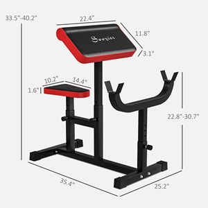 Banc de musculation pliable noir 265 LBS pour curls, entraînement de force à domicile, réglable, pour exercices assis, barre isolée, haltères, biceps - Product Image 3