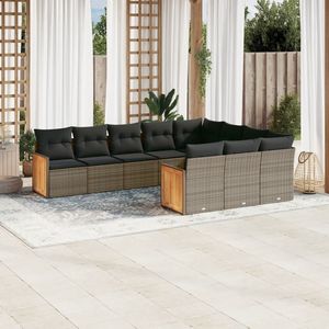 Conjunto de Sofás Modulares de Jardín en Ratán Sintético Gris, Sofá Esquinero con Muebles de Jardín - Product Image 1