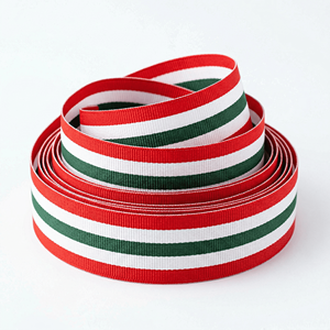 Cinta de Grosgrain a Rayas de 50 mm de Neelkamal Industries, Roja, Blanca y Verde, Cinta de 2 Pulgadas para Lazos para el Cabello, Envoltura de Regalos y Decoración - Product Image 3