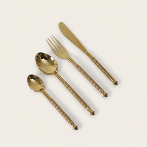 Juego de Cubiertos de Acero Inoxidable con Acabado Dorado, Vajilla Pulida con Espejo Dorado al por Mayor para Hoteles, Restaurantes y Suministros para Fiestas de Boda - Product Image 5