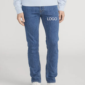 Jeans en denim extensible, tissu doux au toucher, pantalon décontracté élégant, finition délavée, tissu doux, jeans décontractés confortables pour hommes, design OEM - Product Image 1
