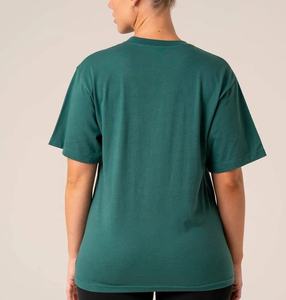 Camiseta de Manga Corta para Mujer, Cuello Redondo, Color Gris Claro, Corte Holgado, 100% Algodón Jersey, Color Sólido Informal, para Todas las Temporadas - Product Image 5