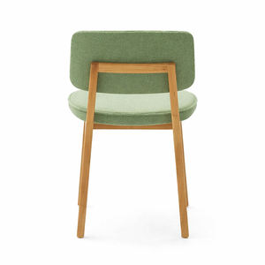 Silla de Comedor Escandinava de Madera de Teca con Tapicería de Algodón, Asiento Acolchado de Alta Calidad, Estructura de Madera Resistente, Ideal para Hoteles y Comedores Rústicos - Product Image 3