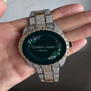 Customised Gold Plated VVS Moissanite Diamond Hip Hop Watch for Men Women Luxury Bust Down Mechanical Watch - Product Image 2