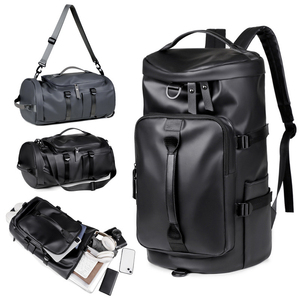 Waterproof leather <b>backpack</b> <b>Convertible</b> 36-55L Softback with Zipper Hasp Closure Unisex Daily Use Minimalist Design - Product Image 3